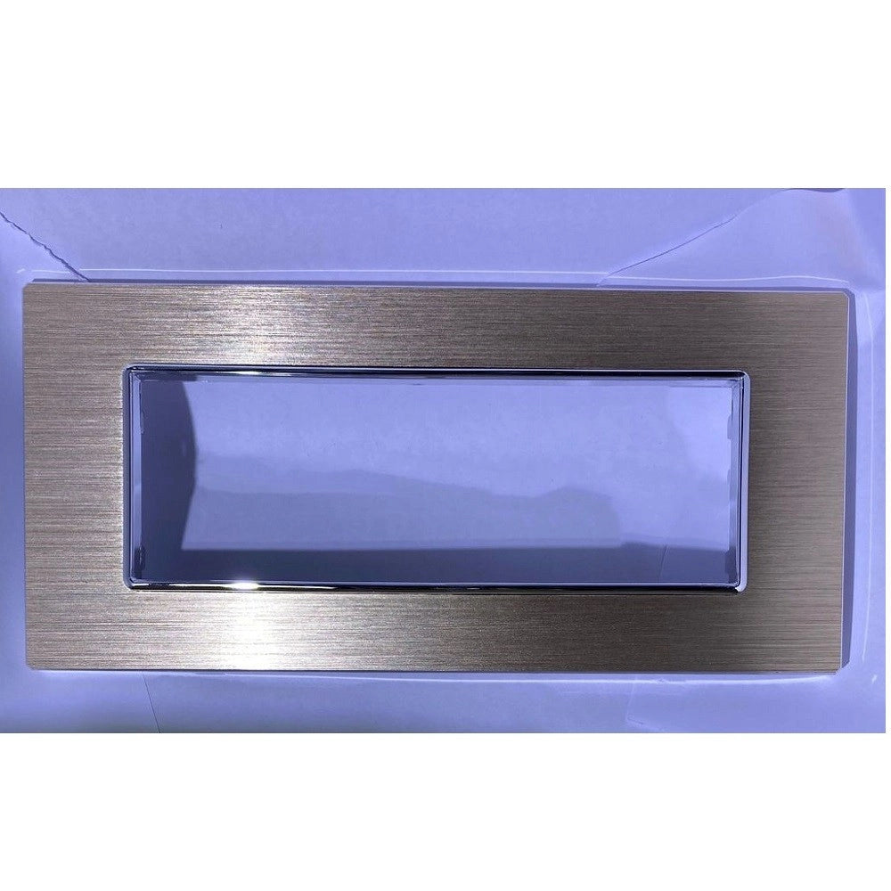 Trade Shop - Placca Luxury 3 4 6m In Metallo Satinato Oro Compatibile Con Bticino Axolute -
