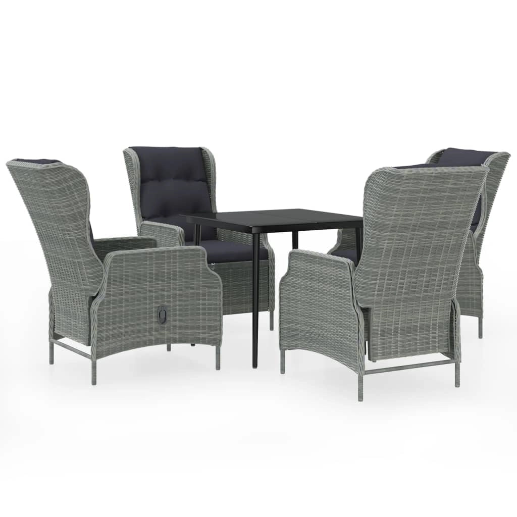 Set da pranzo da giardino per esterni grigio chiaro da 5 pezzi 02_0013793