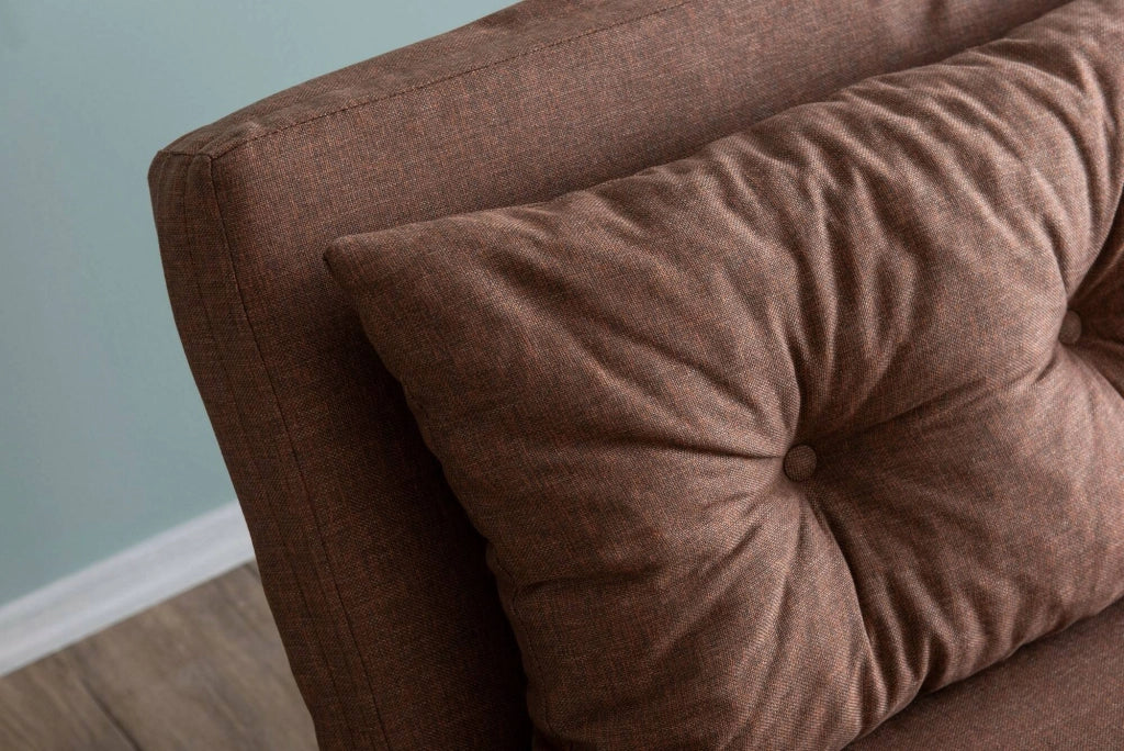 Calvin, Divano Letto 2 Posti Contenitore, 133x78 cm Marrone Sabbia