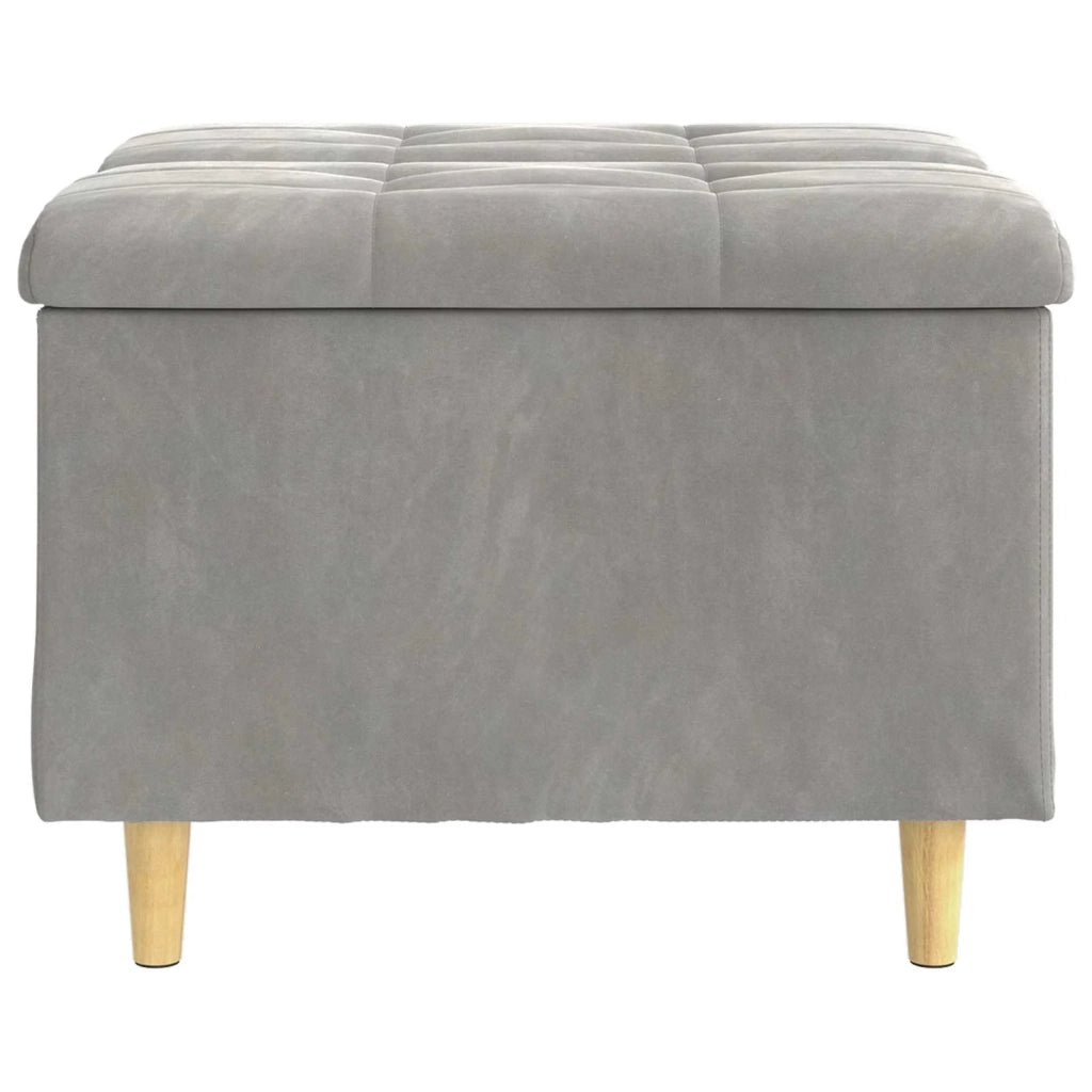 Pouf contenitore Grigio chiaro 60 x 60 x 45 cm Velluto