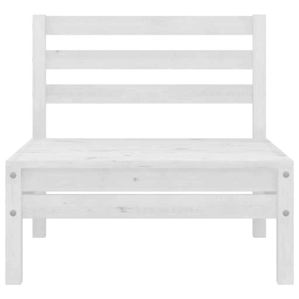 Set Divani da Giardino 7 pz Bianco in Legno Massello di Pino cod mxl 36479