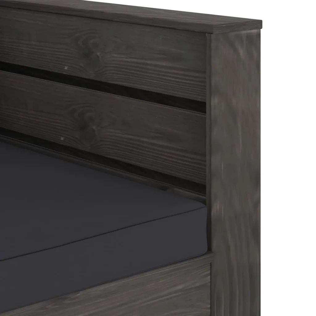 Set Salotto da Giardino 2pz con Cuscini Legno Impregnato Grigio 3068151