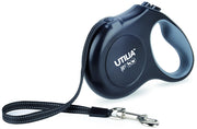 Utilia Pet GUINZAGLIO RETRATTILE A NASTRO LARGE mt. 5 per cani fino a kg. 50 col. Nero