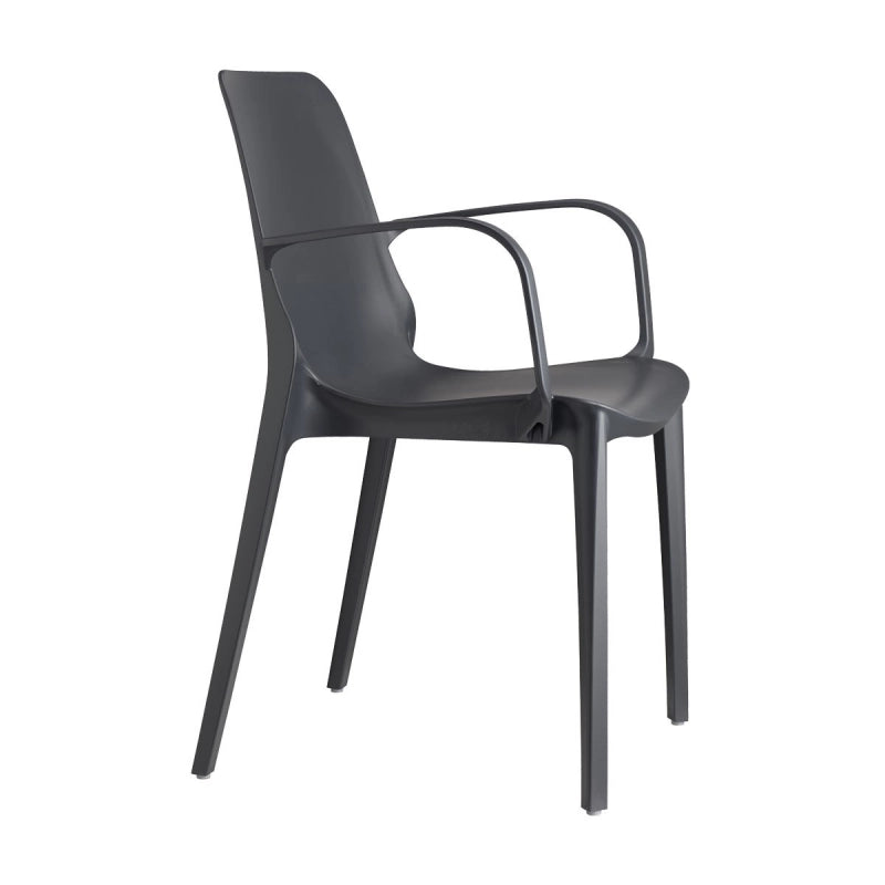 SET 4 SEDIE GINEVRA TECNOPOLIMERO CON BRACCIOLI SCAB DESIGN - Antracite 81