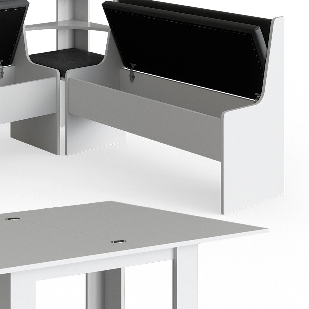 Vicco Gruppo panca ad angolo Bianco 150 x 41.5 cm con tavolo