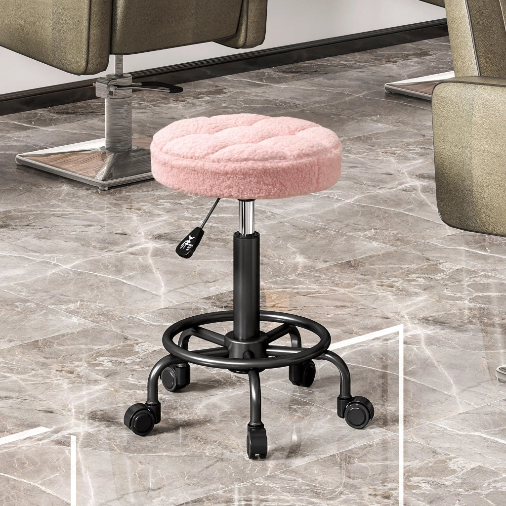 Sgabello Girevole Regolabile in Altezza ¨C zephmum ¨C Rosa ?50x50-66 cm