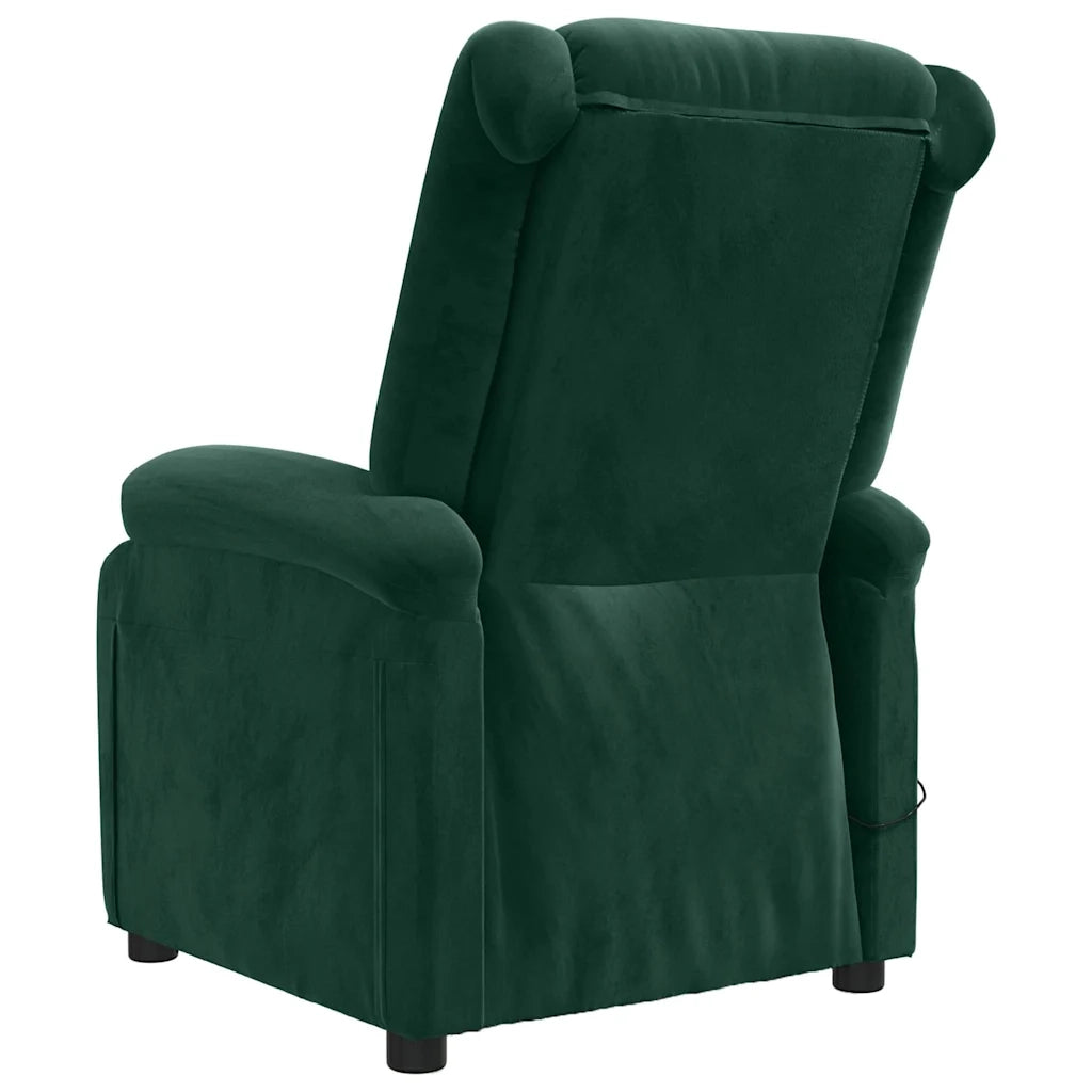 Divano Sedia-Poltrona Massaggiante Verde Scuro in Velluto