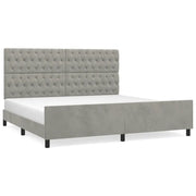 Letto matrimoniale | Letto per adulti | Giroletto senza Materasso Grigio Chiaro 200x200 cm Velluto