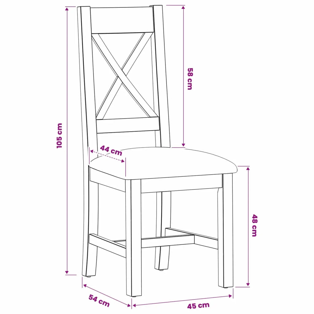Sedia da pranzo 2 pcs Legno di Quercia Massello Nero 42039169