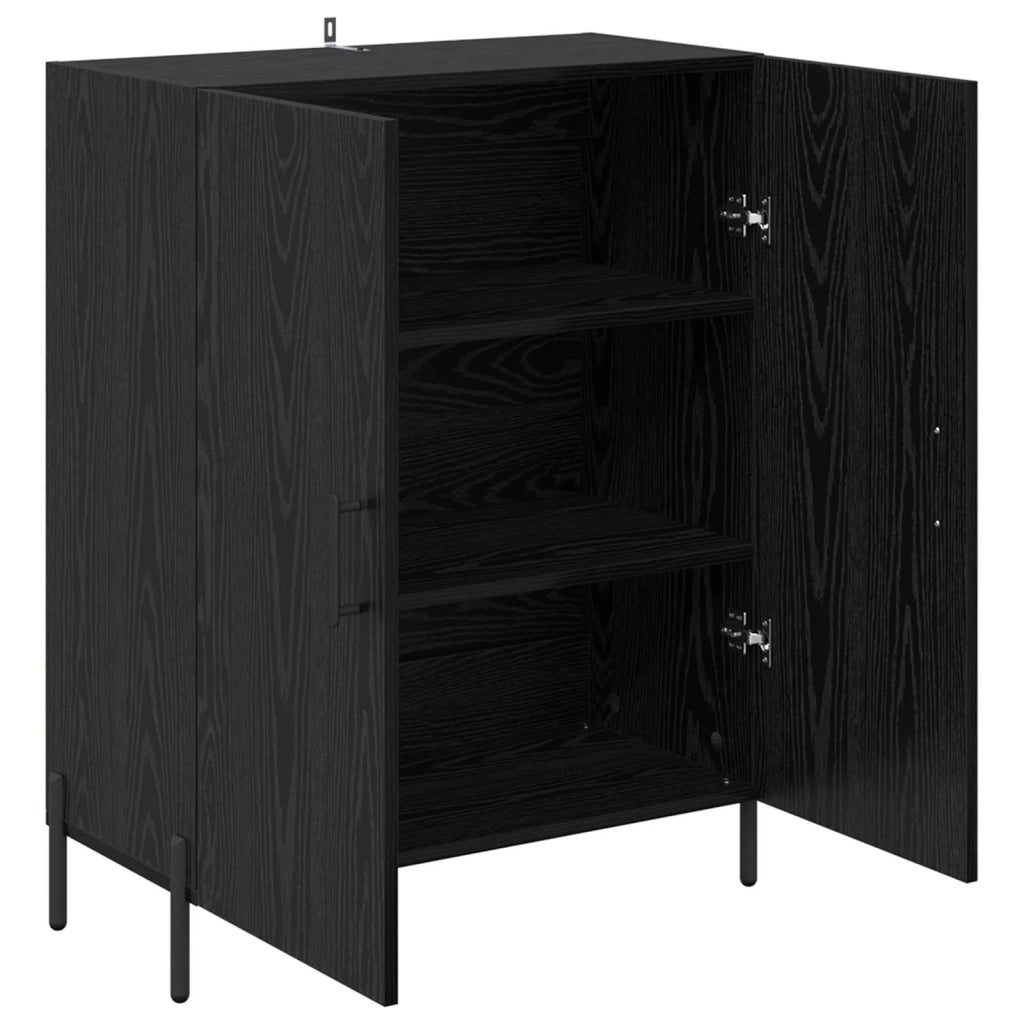 Credenza | Madia | Buffet da pranzo | Armadio da pranzo Rovere Nero 69,5 x 34 x 90 cm Legno multistrato