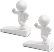 Stopper per porta 2 pezzi - Decorativa stopper per porta efficace per tenere aperta la porta - bianco (registrata brevetto)