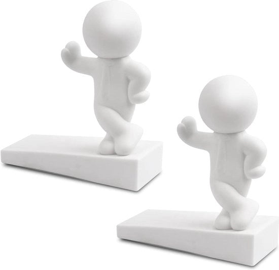 Stopper per porta 2 pezzi - Decorativa stopper per porta efficace per tenere aperta la porta - bianco (registrata brevetto)