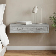 Tavolino da Parete Laterale Grigio Sonoma 87,5 x 34,5 x 17 cm 899351