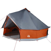 Tenda Familiare Tipi 6 Persone Grigia e Arancione Impermeabile