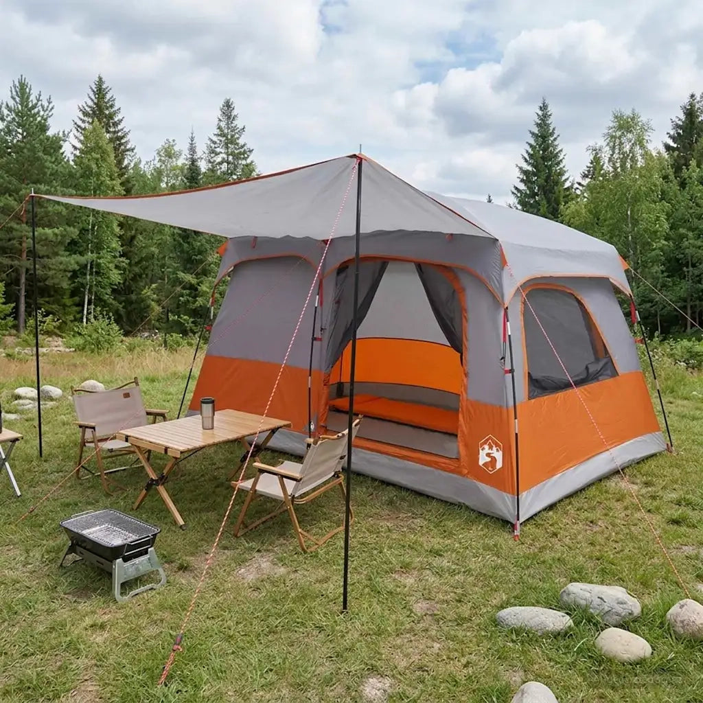 Tenda Familiare con tetto Grigio e arancione 320 x 210 x 180 cm 42028491