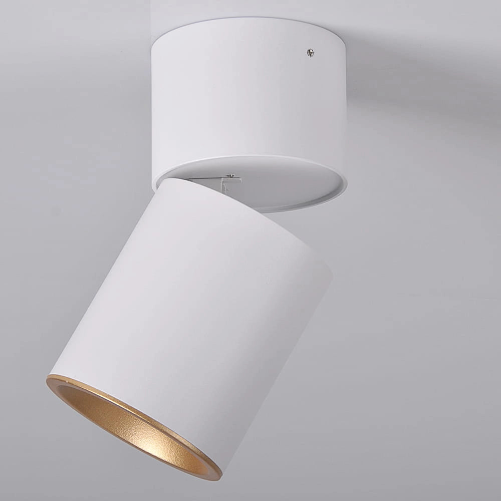 Faretto plafone orientabile GU10 bianco-oro Astra Polux