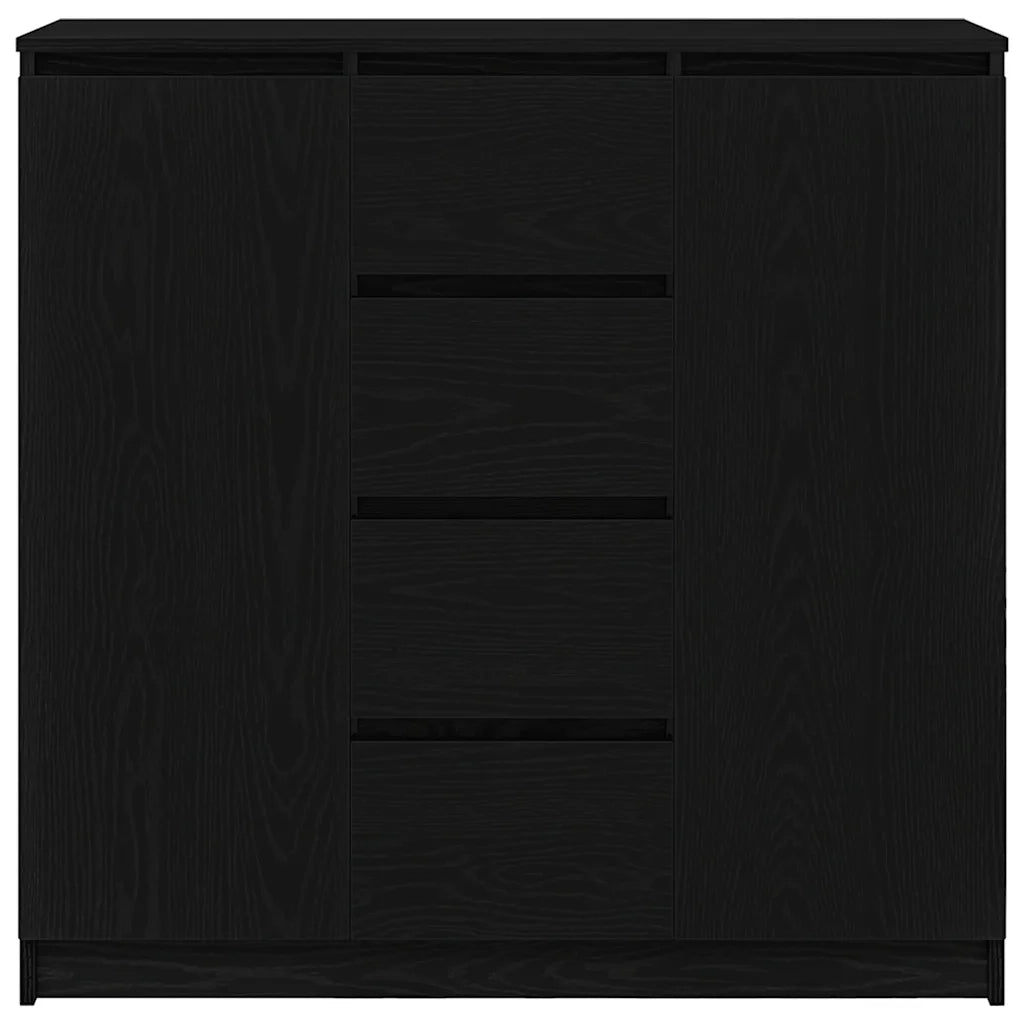 Credenza con Cassetti Rovere Nero 100,5x35x98,5 cm Truciolato 3328454
