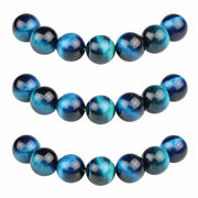 Raccoglitori 6mm 60 pezzi con foro, pietre naturali tigre celeste, semi-preziose, rondi, singoli per la creazione di gioielli, bracciali, collane.