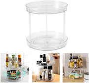 Organizzatore a due piani rotante per spezie e prodotti da forno 235 cm Transparante per pepe, ingredienti da forno, cosmetici e medicinali BPA libero