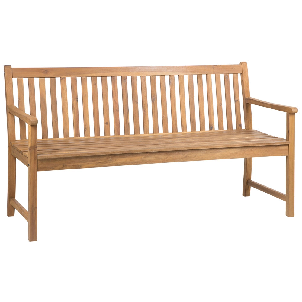Panca da giardino leggera in legno di acacia 160 cm a doghe design esterno patio in stile rustico