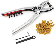 PINZA 2 IN 1 + 100 OCCHIELLI OCCHIELLATRICE FUSTELLATRICE X FORARE CUOIO PELLE