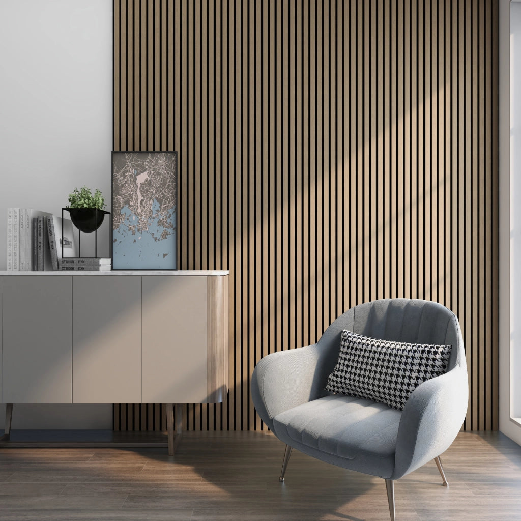 Set Vang di 2 Pannelli Fonoassorbenti Decorativi - Noce Chiaro NEU.HOLZ