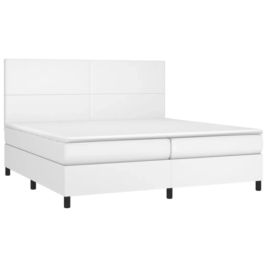 Giroletto Molle con Materasso e LED Bianco 200x200cm Similpelle 3135844