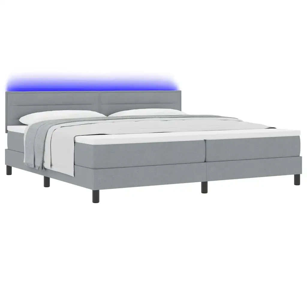 Letto a molle con materasso Grigio chiaro 200 x 200 cm Tessuto 3342156