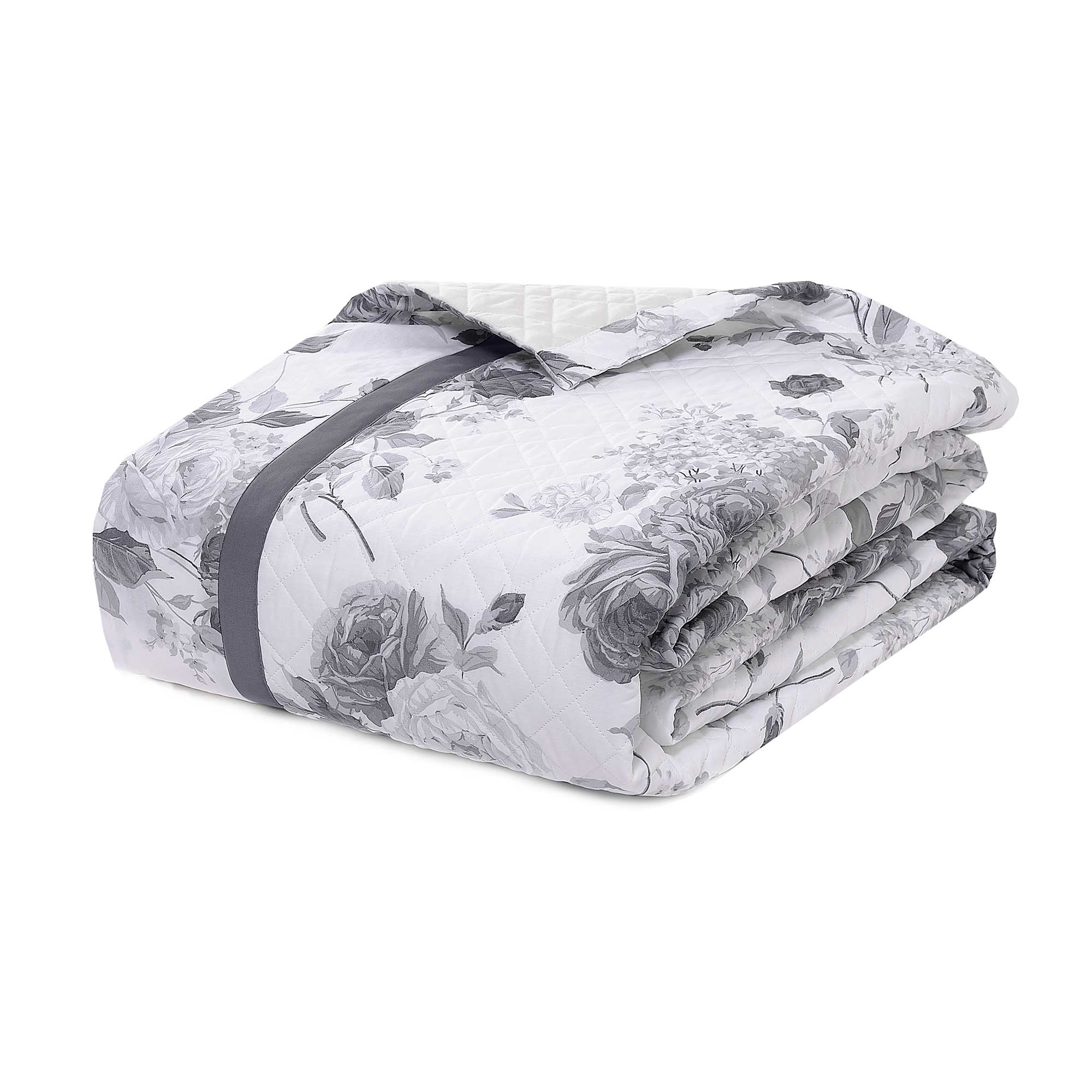 Trapuntino Matrimoniale con Stampa in Percalle di Cotone 100gr Garrini Lauren Grigio
