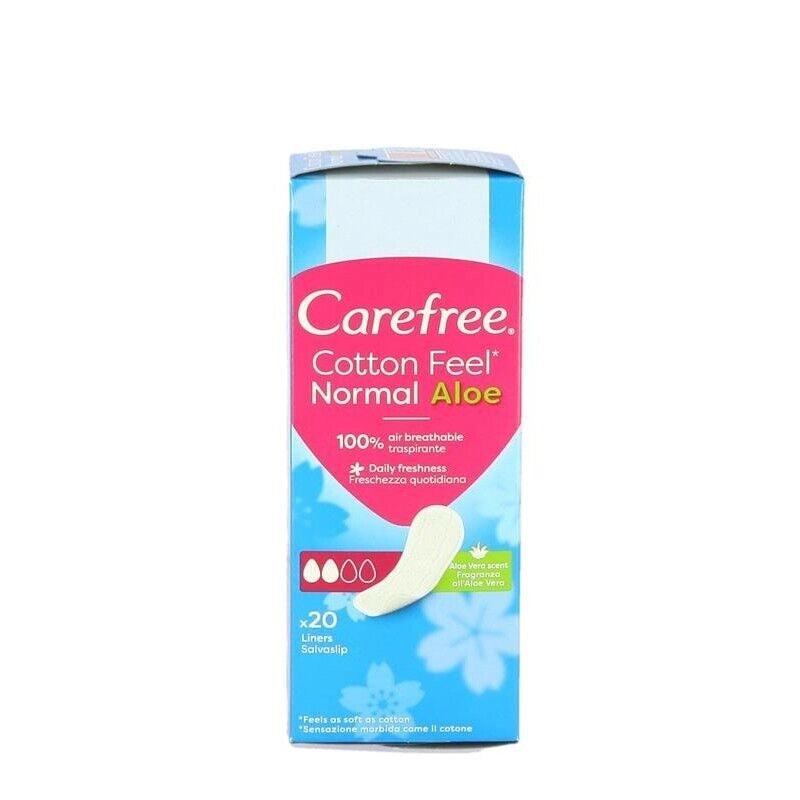 CAREFREE SALVASLIP COTTON FEEL NORMAL FRAGRANZA ALL'ALOE VERA SALVA SLIP DONNA 100% TRASPIRANTI 20 PZ