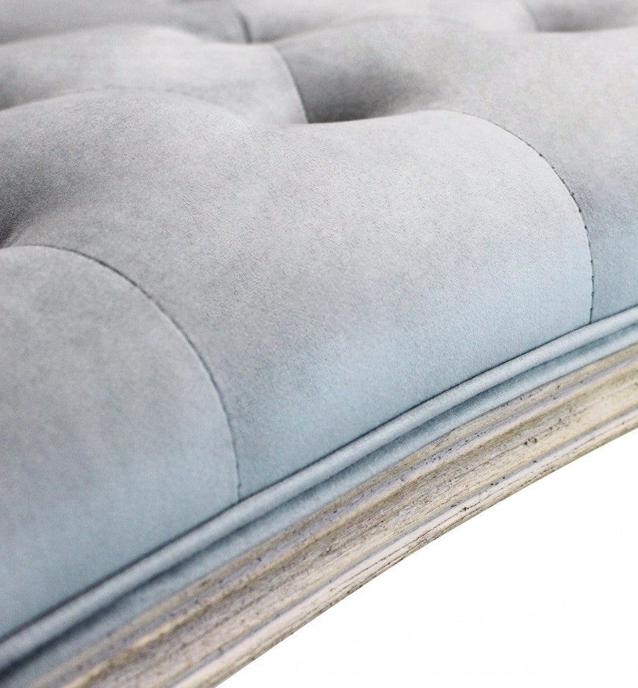 Panca Madelyn in Velluto Grigio 113x48x 45/60 h cm in Legno Grigio
