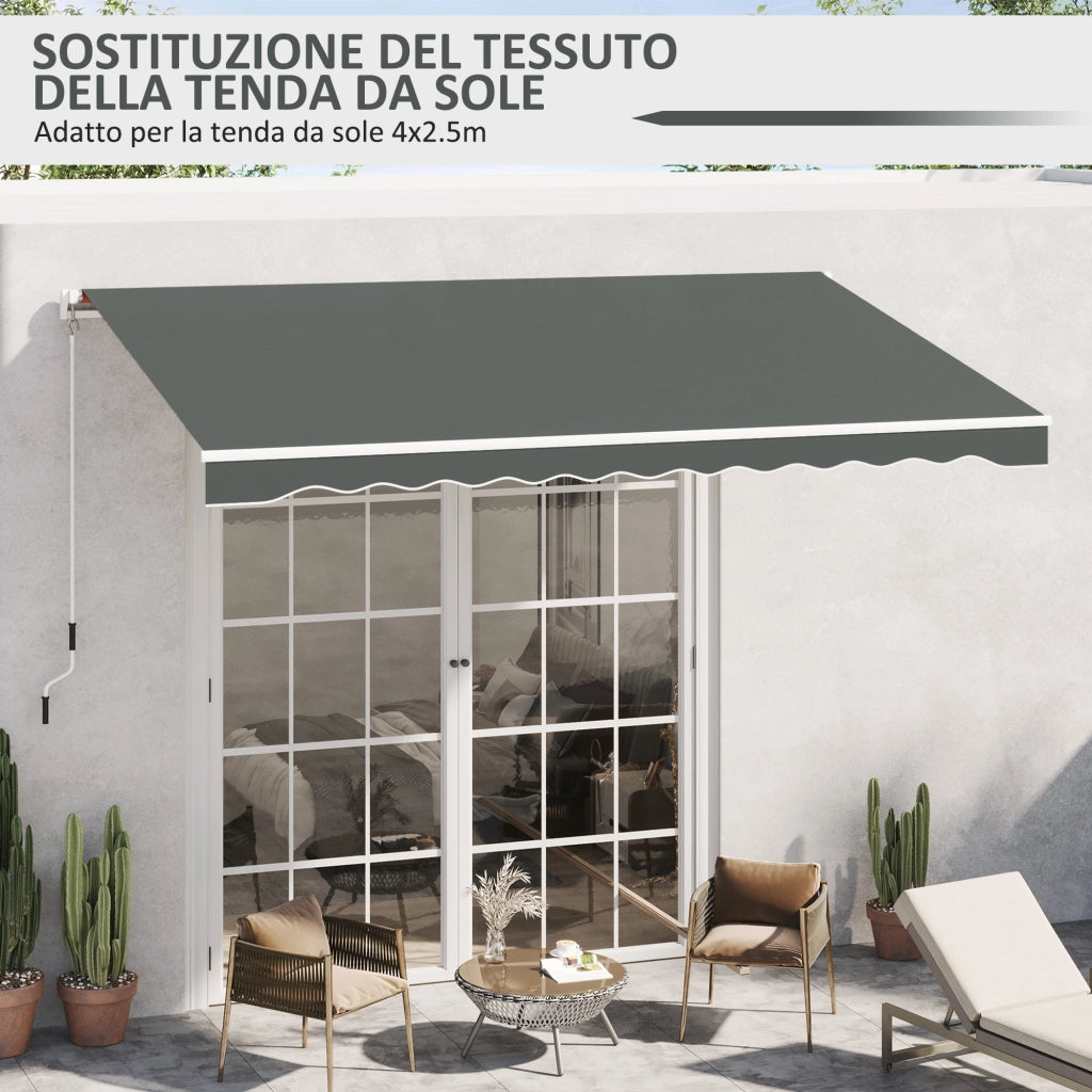 Telo per tenda da sole retrattile in poliestere anti UV ¨C zephmum ¨C 4x2.5 m, grigio