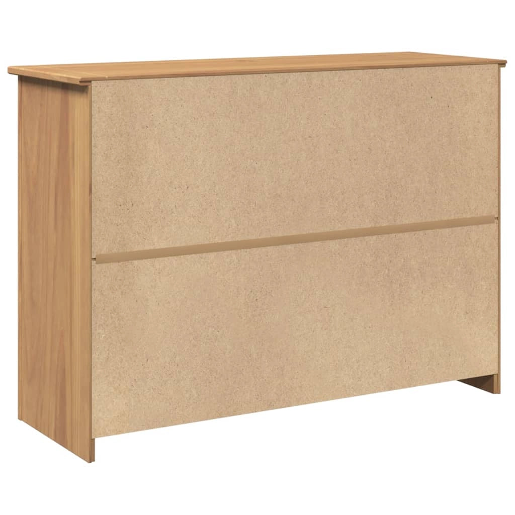 Buffet credenza cassettiera armadio mobile contenitore organizer per cucina soggiorno salotto con cassetti 112 x 40 x 80 cm legno di pino massiccio marrone 02_0030129