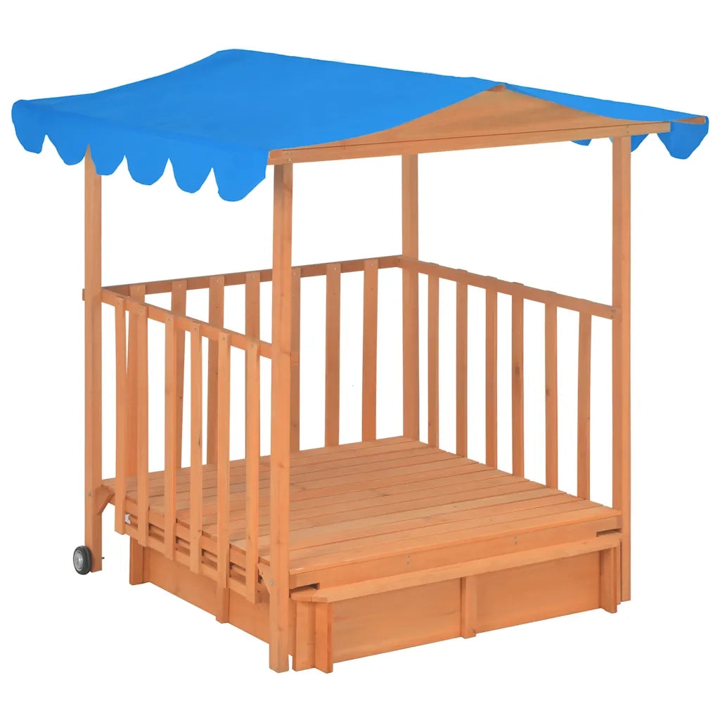 Casetta dei Giochi con Sabbiera in Legno di Abete Blu UV50 CFW8871946