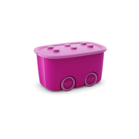 CONTENITORE CON RUOTE FUNNY BOX ROSA 58X38X32