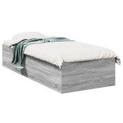 Letto singolo | Letto per adulti | Giroletto Grigio Sonoma 75x190 cm in Legno Multistrato