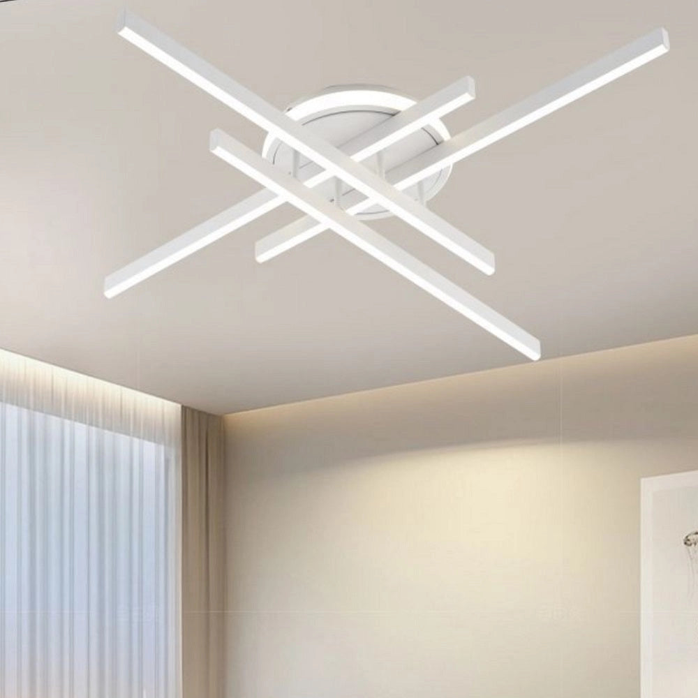 Plafoniera LED Moderna 45W Design Geometrico Bianco CCT Switch 3000K 4000K 6500K 3600 Lumen Soffitto Interno
