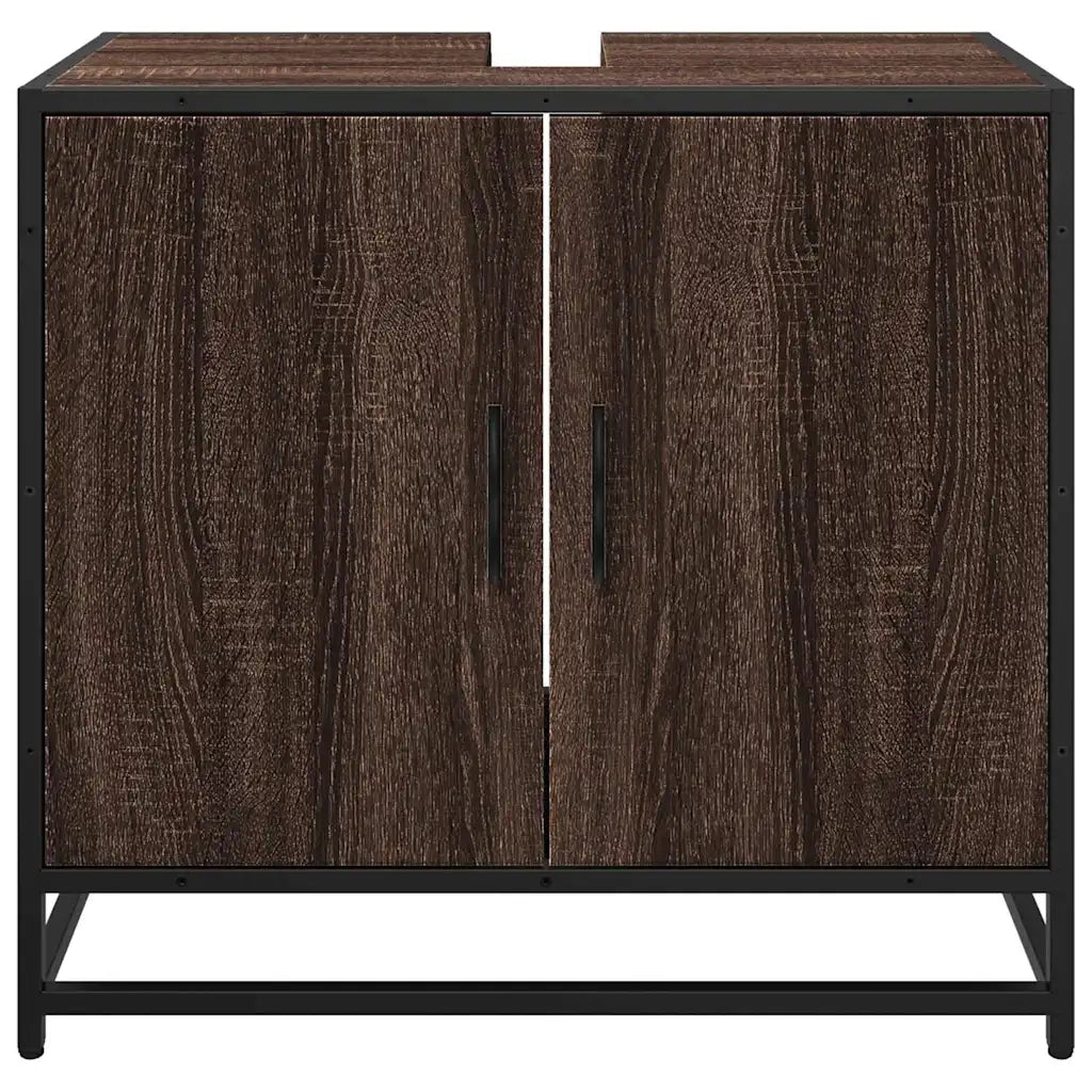 Mobile Lavabo Bagno Rovere Marrone 65x33x60cm Legno Multistrato 849268