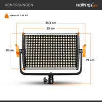Niova 900 Plus Daylight Faretto per fotografia, luce a pannello LED 54 W per foto e video dimmerabile, con telecomando, per studio fotografico