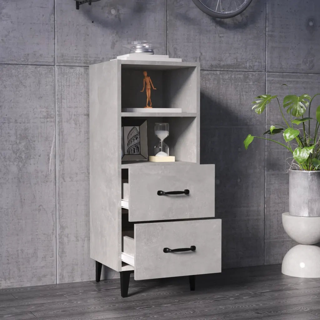 Credenza Grigio Cemento 34,5x34x90 cm in Legno Multistrato cod mxl 7631