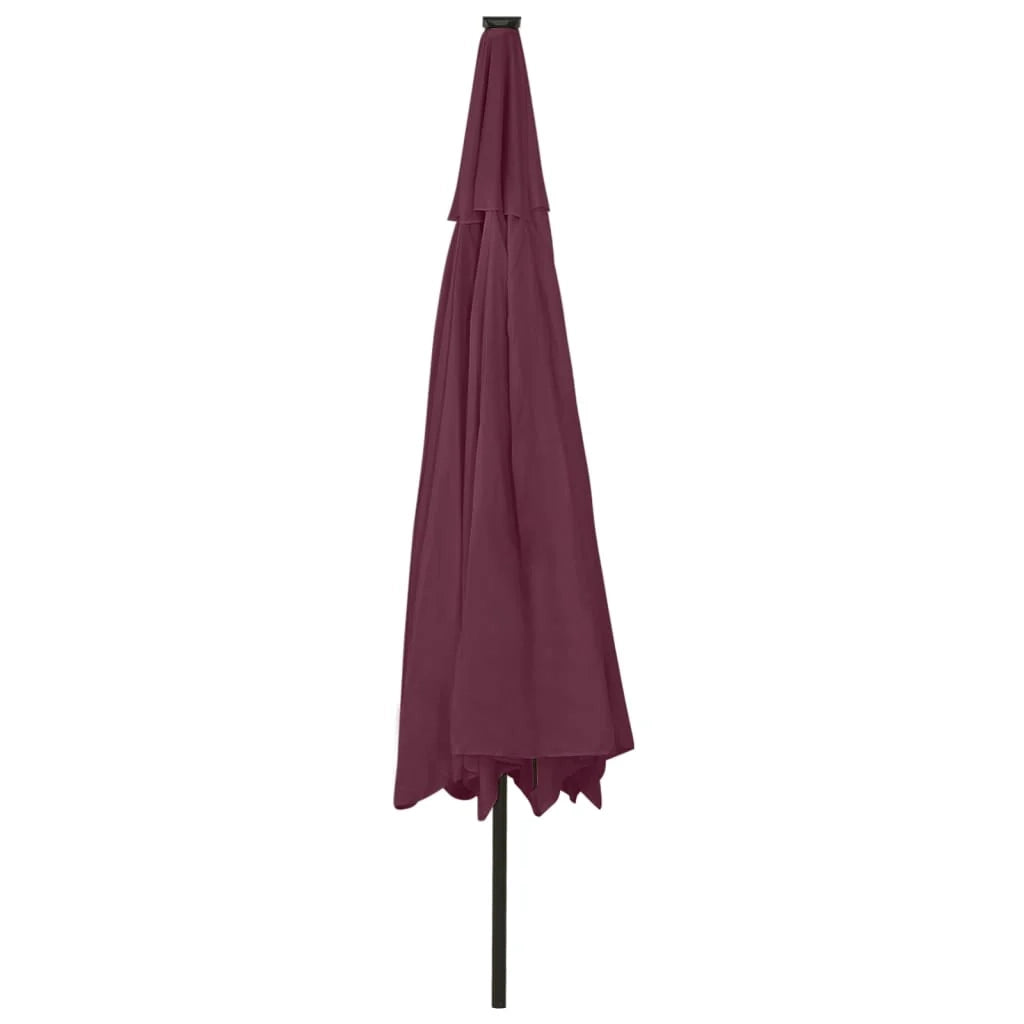 Ombrellone da esterno con luce LED e palo in metallo 400 cm bordeaux 02_0008181