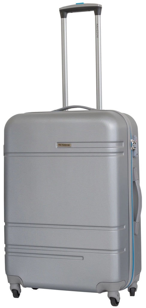 Set 3 Valigie Trolley Rigide in ABS 4 Ruote TSA Ravizzoni Sangria Silver