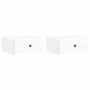 Mobiletto da notte a muro 2 pcs Bianco Lucido 49 x 34,5 x 20 cm 899134