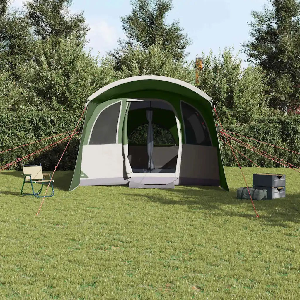 Tenda Familiare con tetto-Tenda da campeggio Verde e Bianco 576 x 325 x 213 cm