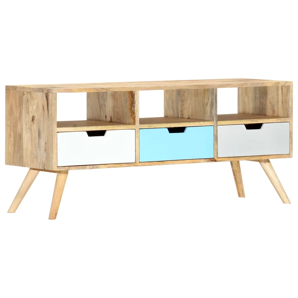 Mobile Porta TV 110x35x48 cm Legno Massello di Mango 286484