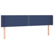 Testiera | Testata ad Orecchio Blu 203x16x78/88cm in Tessuto