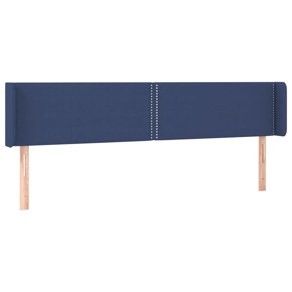 Testiera | Testata ad Orecchio Blu 203x16x78/88cm in Tessuto