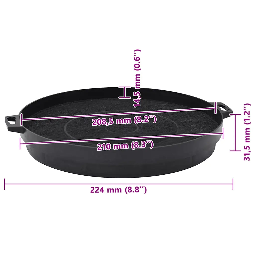 Filtri al Carbone per Cappa da Cucina-Accessori per cappe 2 pz 210 mm