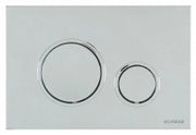Placca doppio scarico SCHWAB mod. VELA per cassetta di scarico UP 199 cod.P47-0110-0253 in ABS cromato opaco