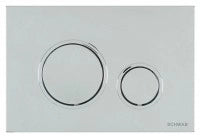 Placca doppio scarico SCHWAB mod. VELA per cassetta di scarico UP 199 cod.P47-0110-0253 in ABS cromato opaco